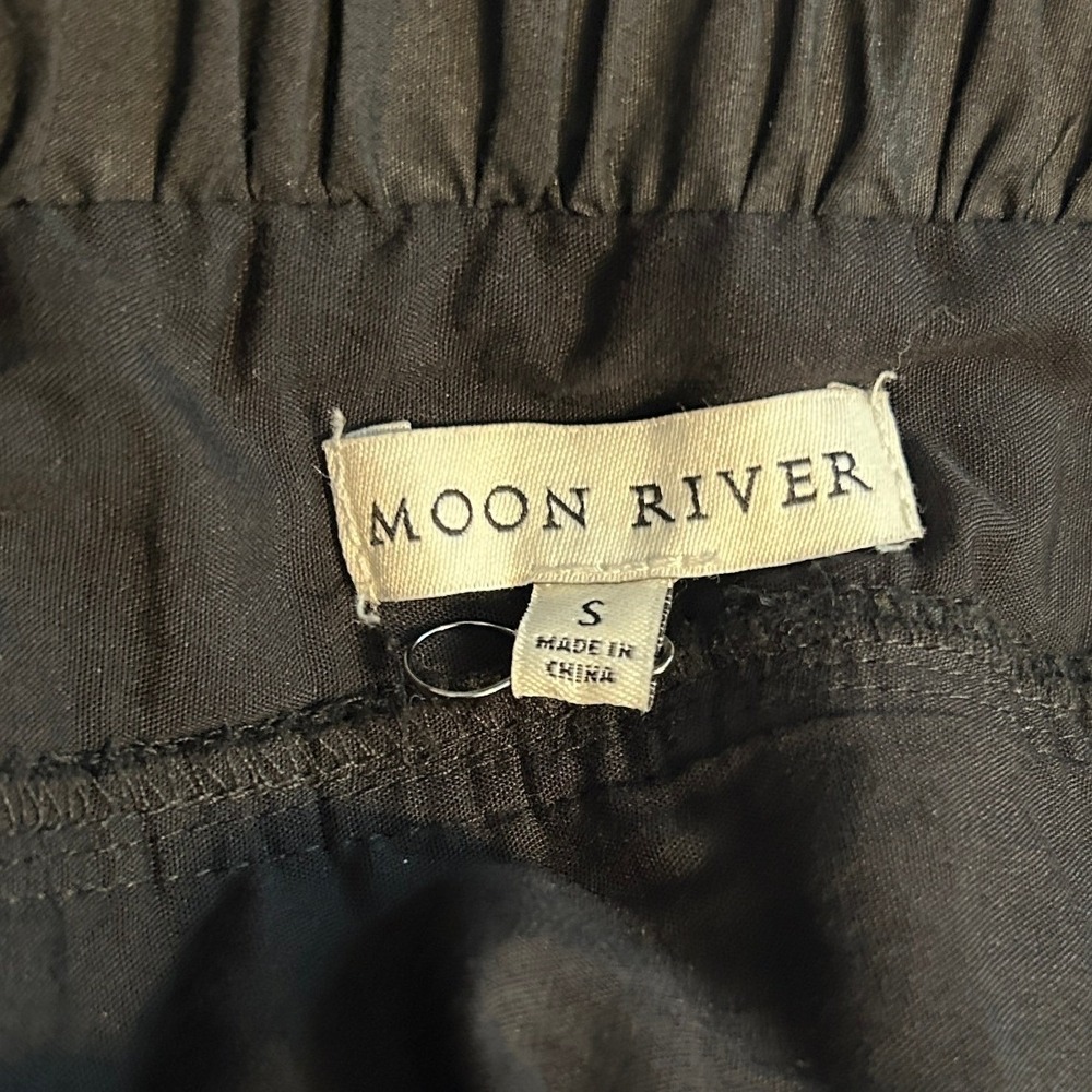 Moon River Black Strapless Pleated Bodice Cotton Maxi Dress Size Small - Picture 9 of 9